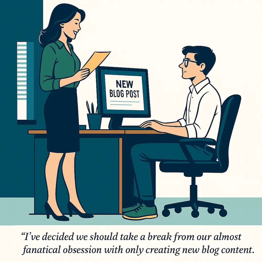 CMO saying to update existing blog content